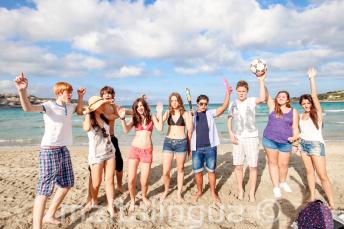 Estudiantes en la playa